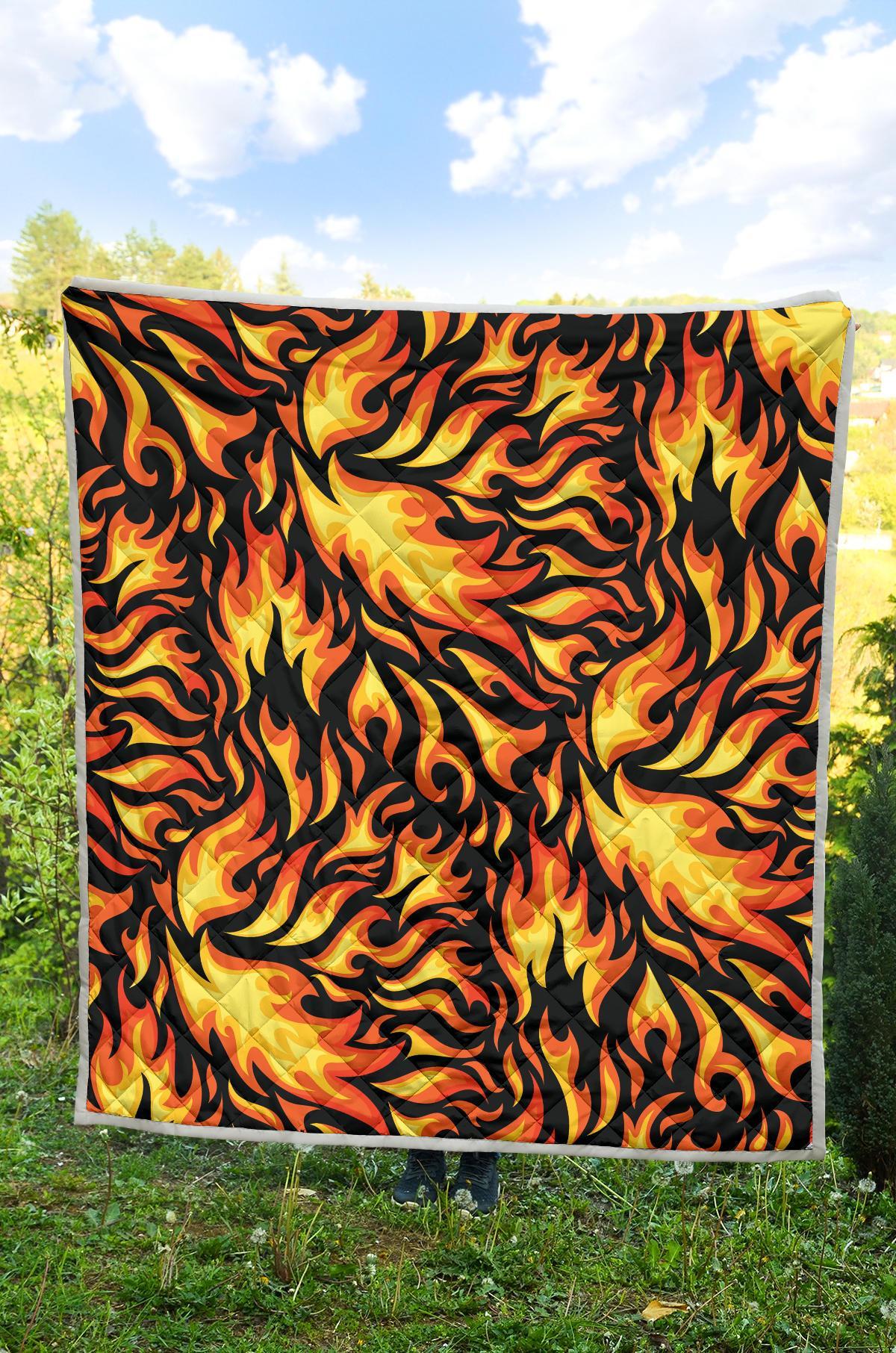 Flame Fire Design Pattern Quilt-JTAMIGO.COM