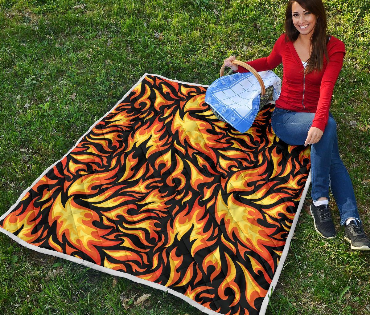 Flame Fire Design Pattern Quilt-JTAMIGO.COM