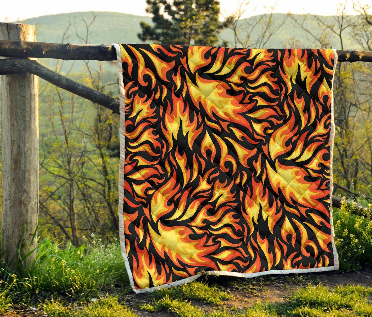 Flame Fire Design Pattern Quilt-JTAMIGO.COM