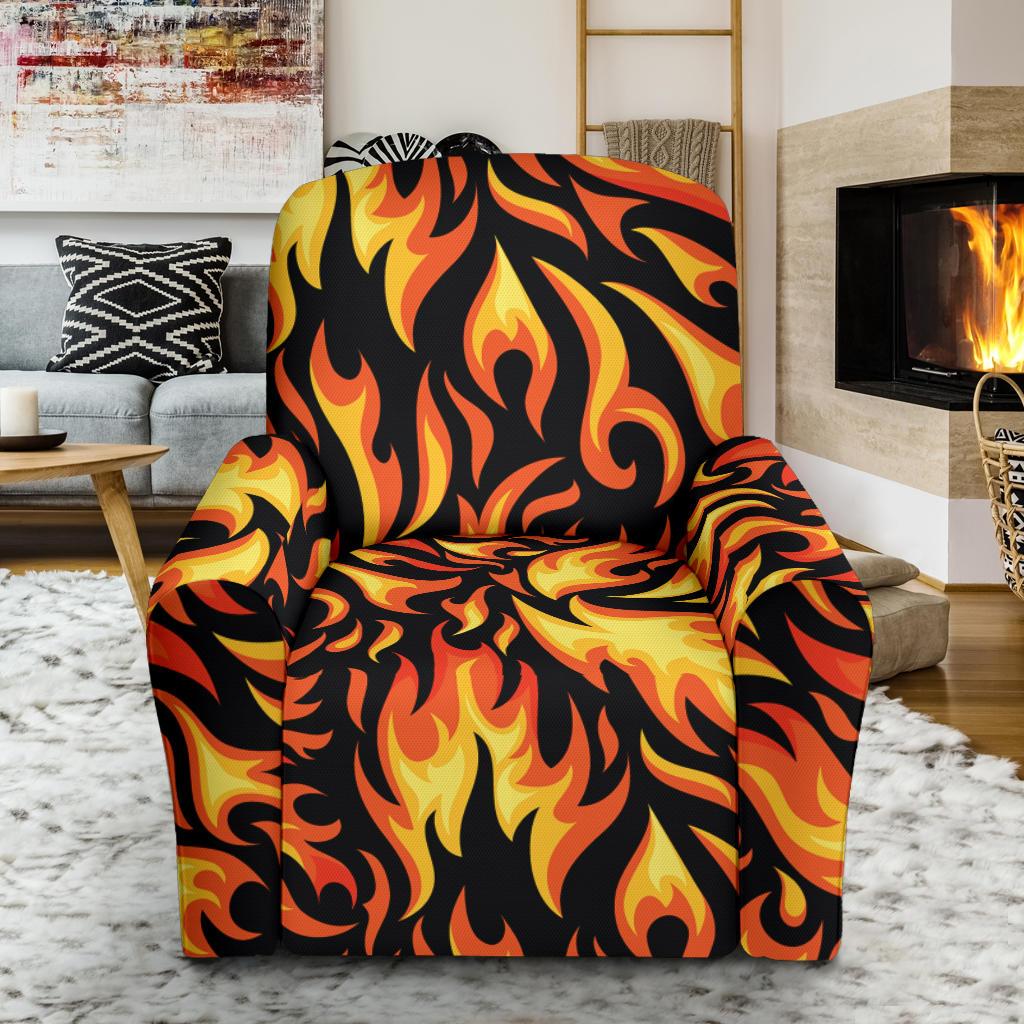 Flame Fire Design Pattern Single Sofa Slipcover -JTAMIGO.COM