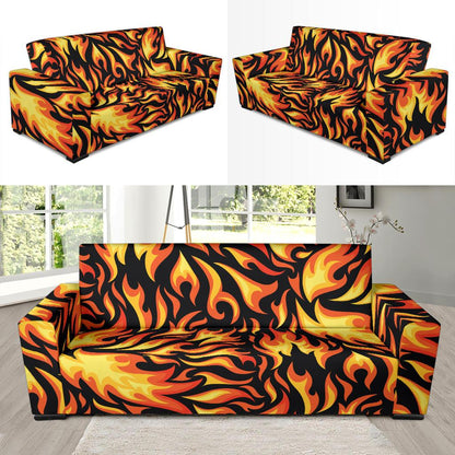 Flame Fire Design Pattern Sofa Slipcover-JTAMIGO.COM