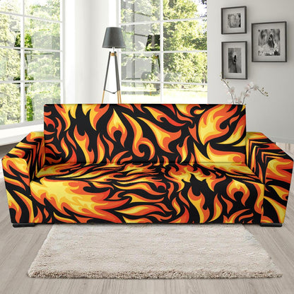Flame Fire Design Pattern Sofa Slipcover-JTAMIGO.COM
