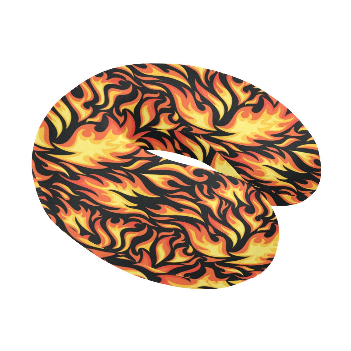 Flame Fire Design Pattern U-Shaped Travel Neck Pillow-JTAMIGO.COM