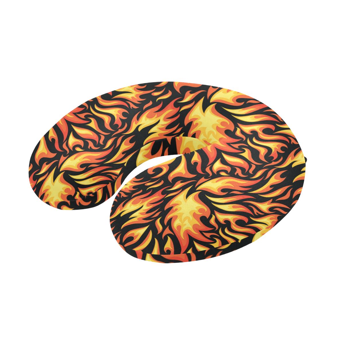 Flame Fire Design Pattern U-Shaped Travel Neck Pillow-JTAMIGO.COM