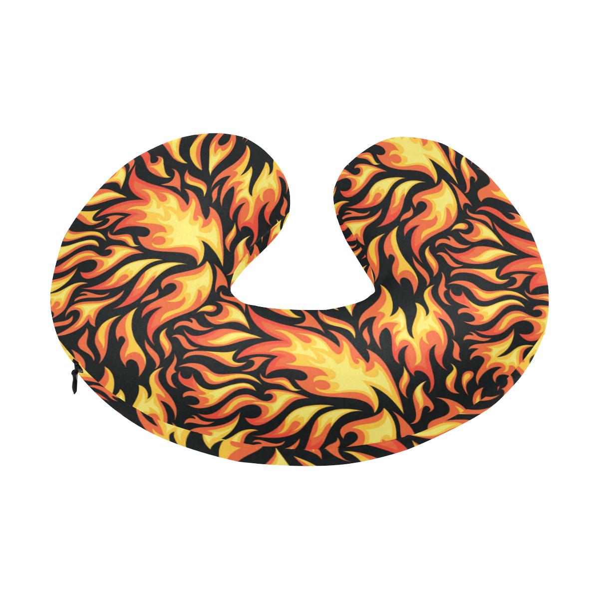 Flame Fire Design Pattern U-Shaped Travel Neck Pillow-JTAMIGO.COM