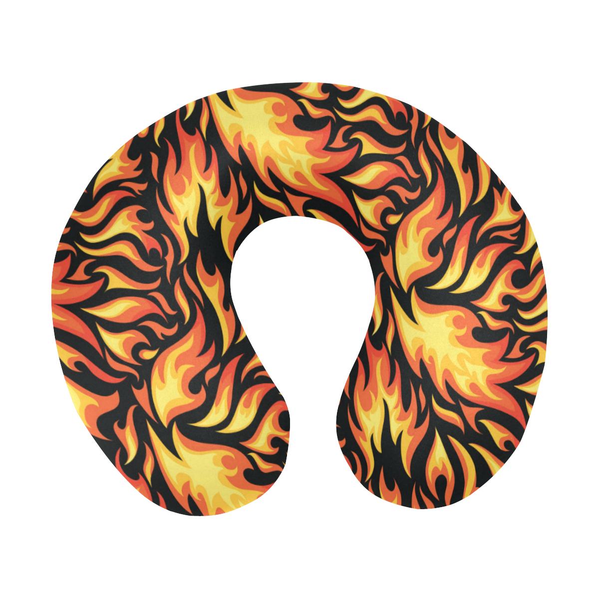 Flame Fire Design Pattern U-Shaped Travel Neck Pillow-JTAMIGO.COM