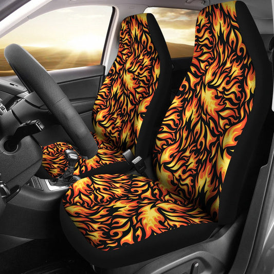 Flame Fire Design Pattern Universal Fit Car Seat Covers
