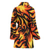 Flame Fire Design Pattern Women Bath Robe-JTAMIGO.COM