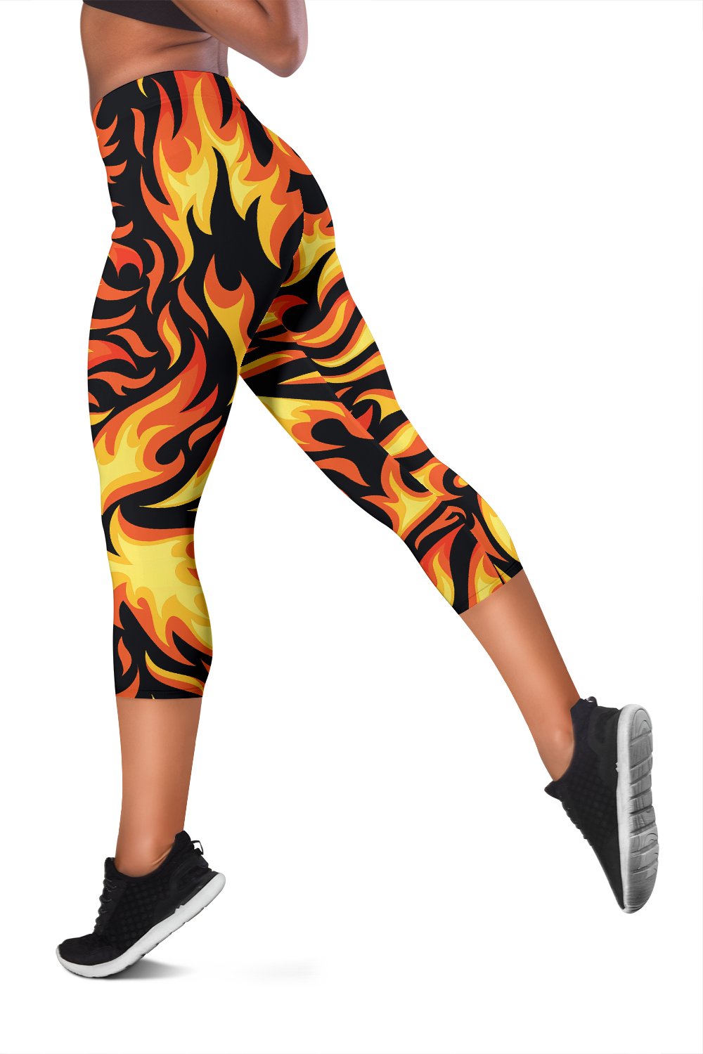 Flame Fire Design Pattern Women Capris
