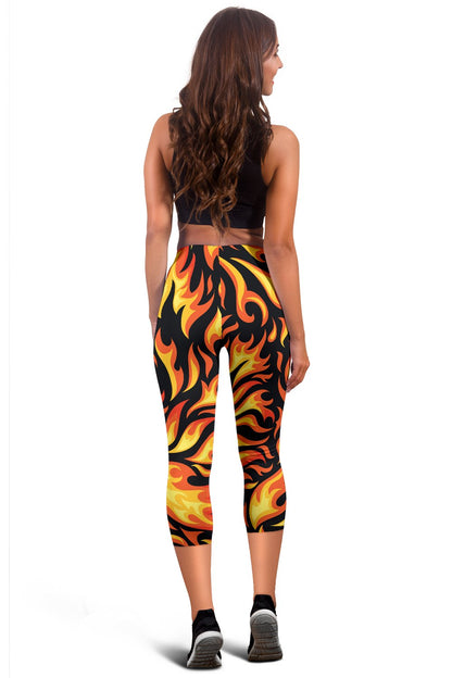 Flame Fire Design Pattern Women Capris