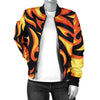 Flame Fire Design Pattern Women Casual Bomber Jacket