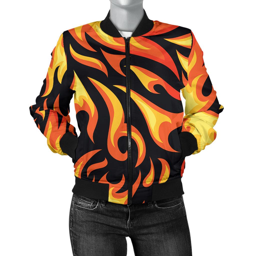 THE BEST Supreme Luxury Brand Flame Pattern Design Bomber Jacket