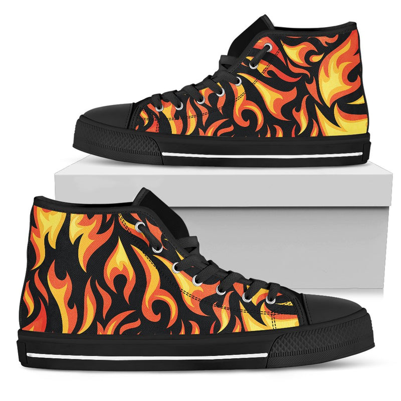 Flame Fire Design Pattern Women High Top Shoes