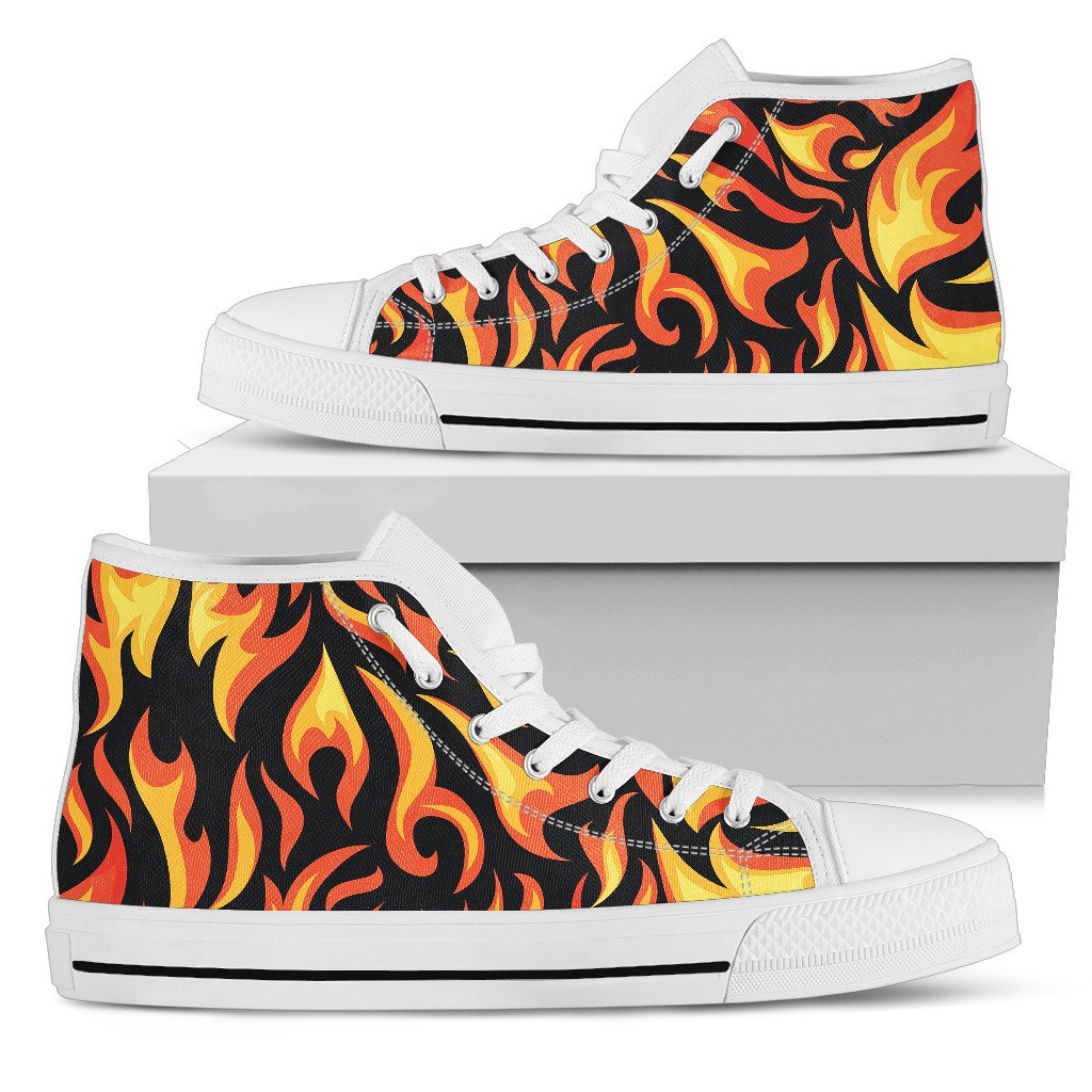 Flame Fire Design Pattern Women High Top Shoes