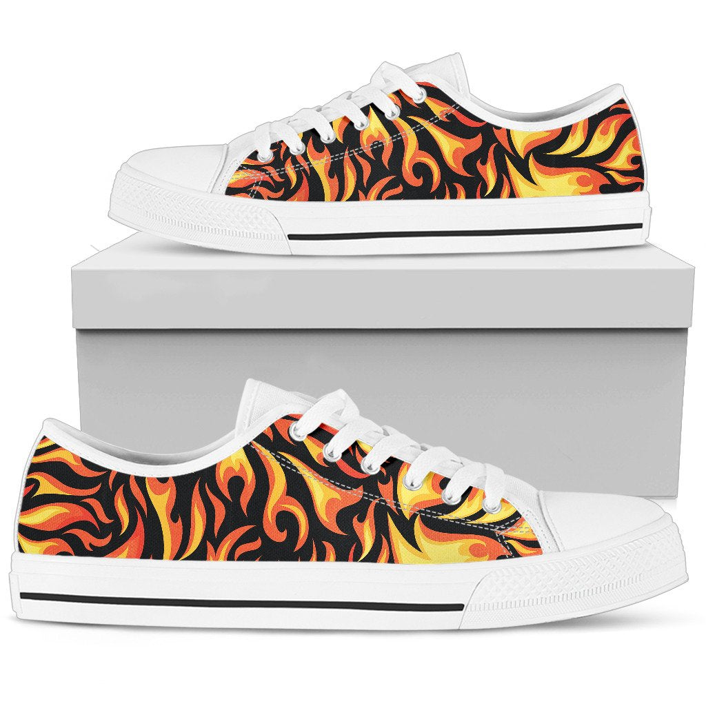 Flame Fire Design Pattern Women Low Top Shoes