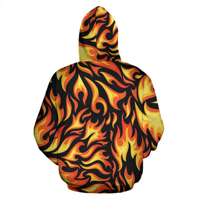 Flame Fire Design Pattern Zip Up Hoodie