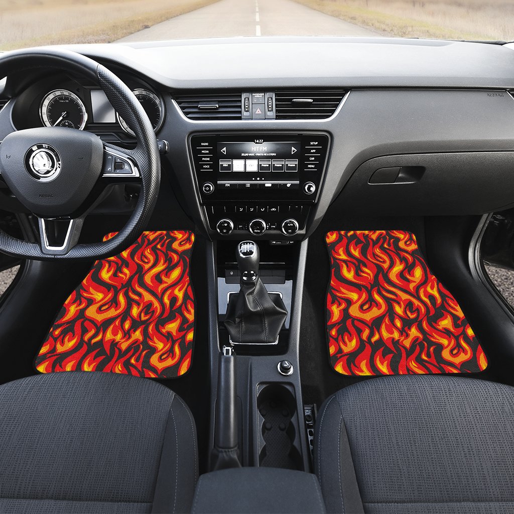 Flame Fire Print Pattern Car Floor Mats