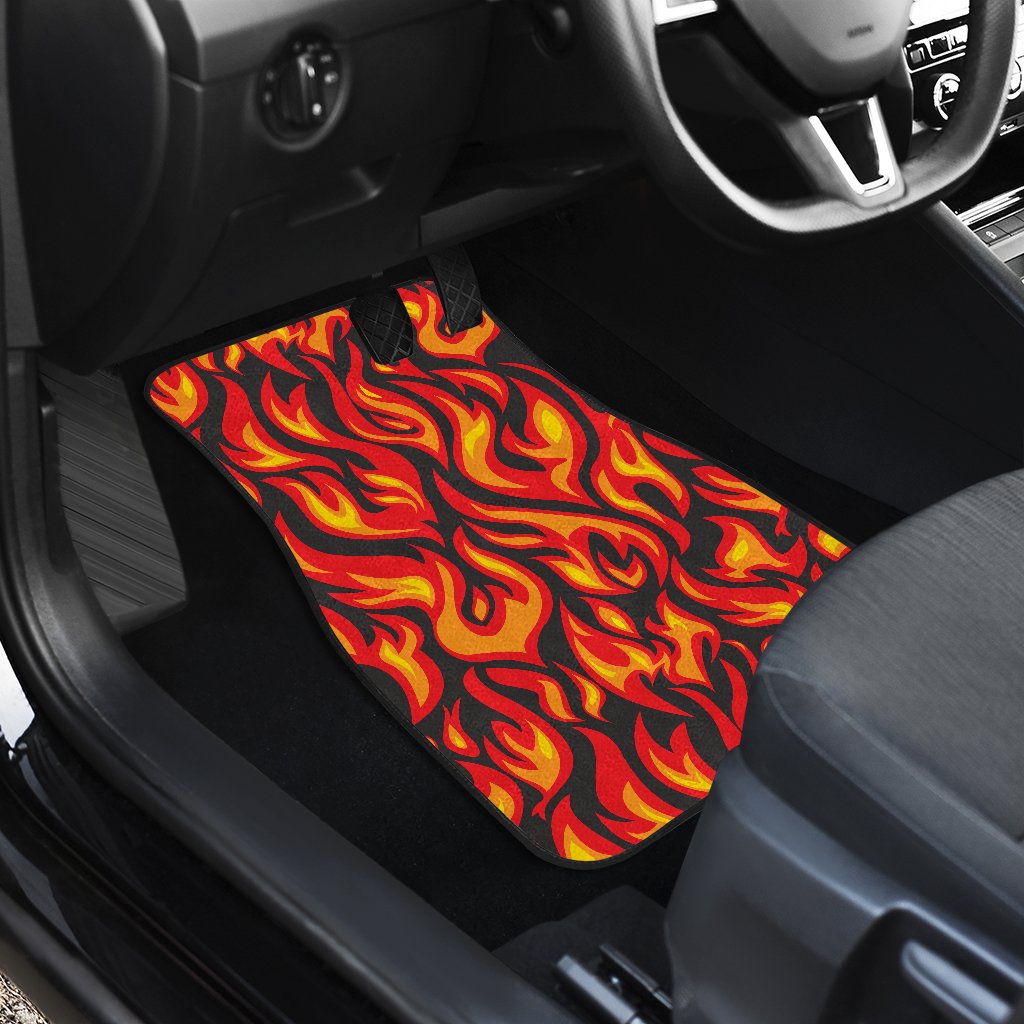 Flame Fire Print Pattern Car Floor Mats