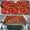 Flame Fire Print Pattern Car Sun Shade For Windshield