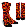 Flame Fire Print Pattern Crew Socks