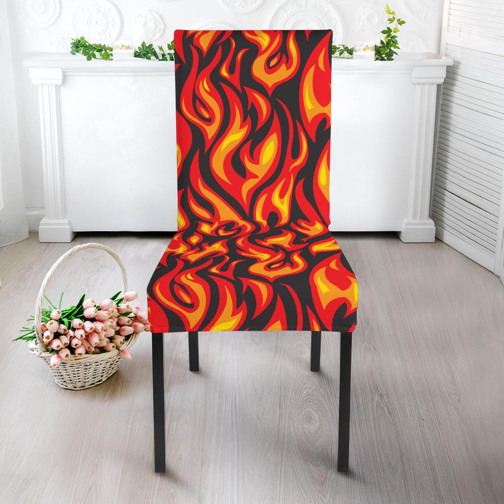 Flame Fire Print Pattern Dinning Chair Slipper-JTAMIGO.COM