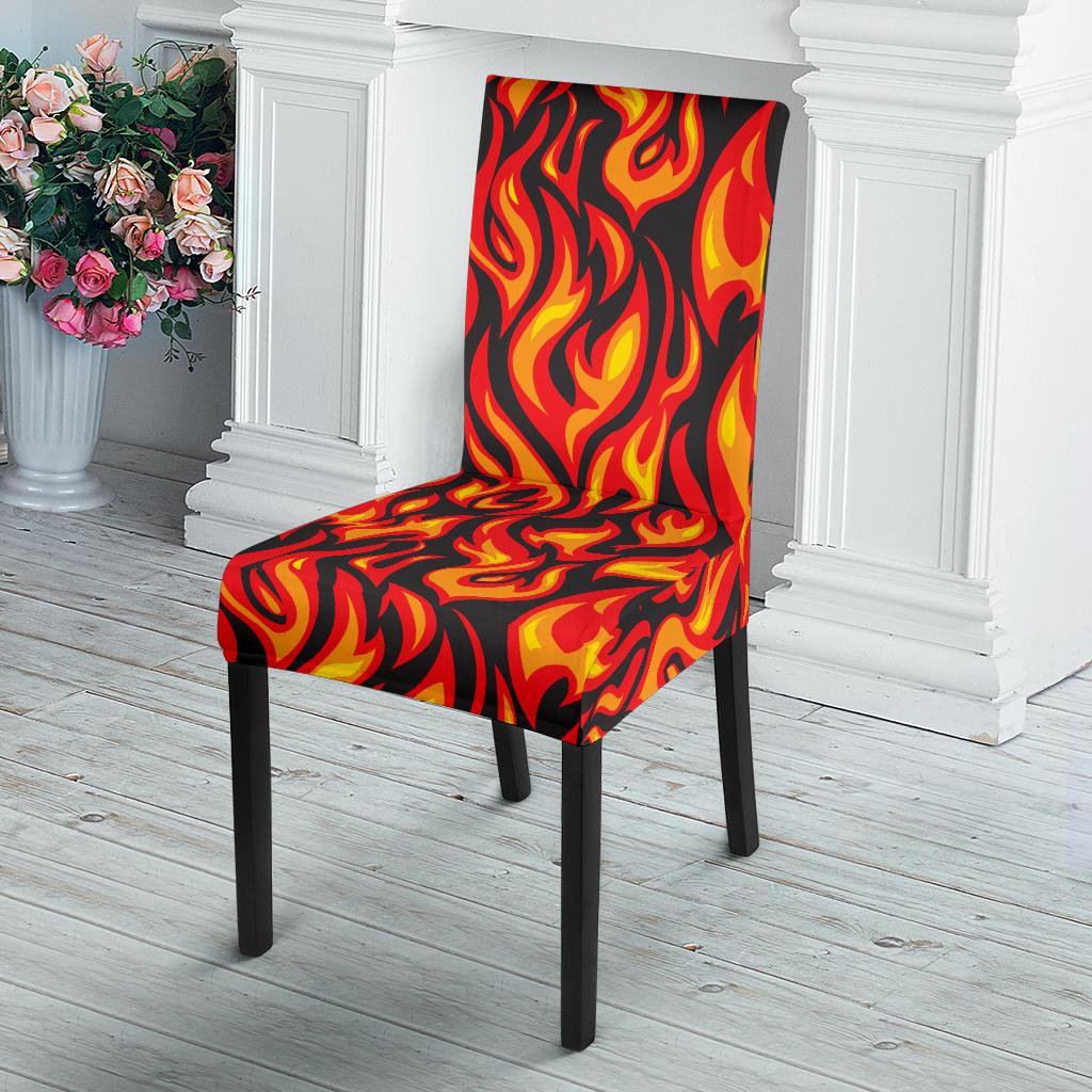 Flame Fire Print Pattern Dinning Chair Slipper-JTAMIGO.COM