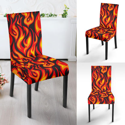 Flame Fire Print Pattern Dinning Chair Slipper-JTAMIGO.COM