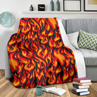 Flame Fire Print Pattern Fleece Blanket