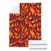 Flame Fire Print Pattern Fleece Blanket