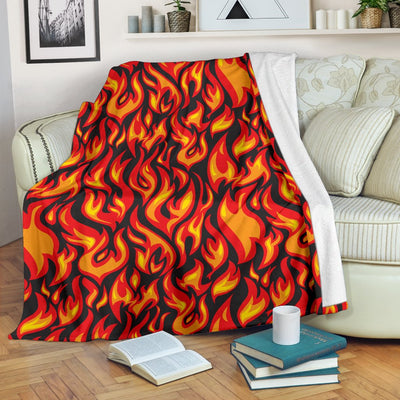 Flame Fire Print Pattern Fleece Blanket