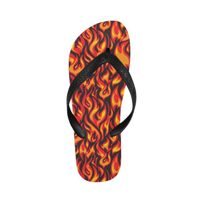Flame Fire Print Pattern Flip Flops-JTAMIGO.COM
