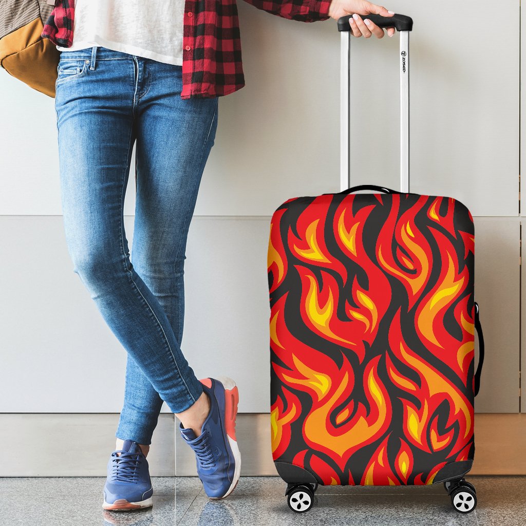 Flame Fire Print Pattern Luggage Cover Protector