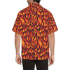 Flame Fire Print Pattern Men Aloha Hawaiian Shirt