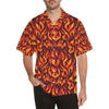 Flame Fire Print Pattern Men Aloha Hawaiian Shirt