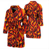 Flame Fire Print Pattern Men Bath Robe-JTAMIGO.COM
