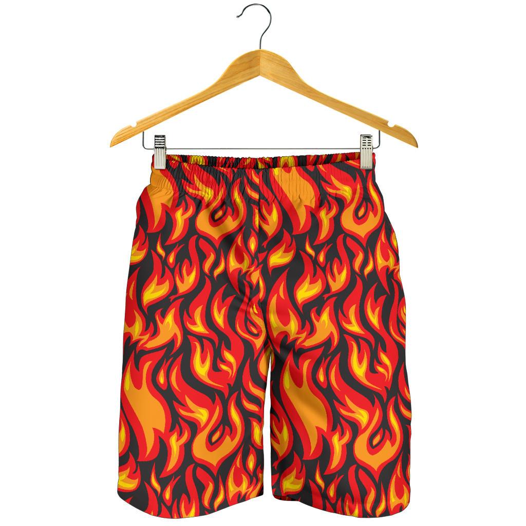 Flame Fire Print Pattern Mens Shorts-JTAMIGO.COM