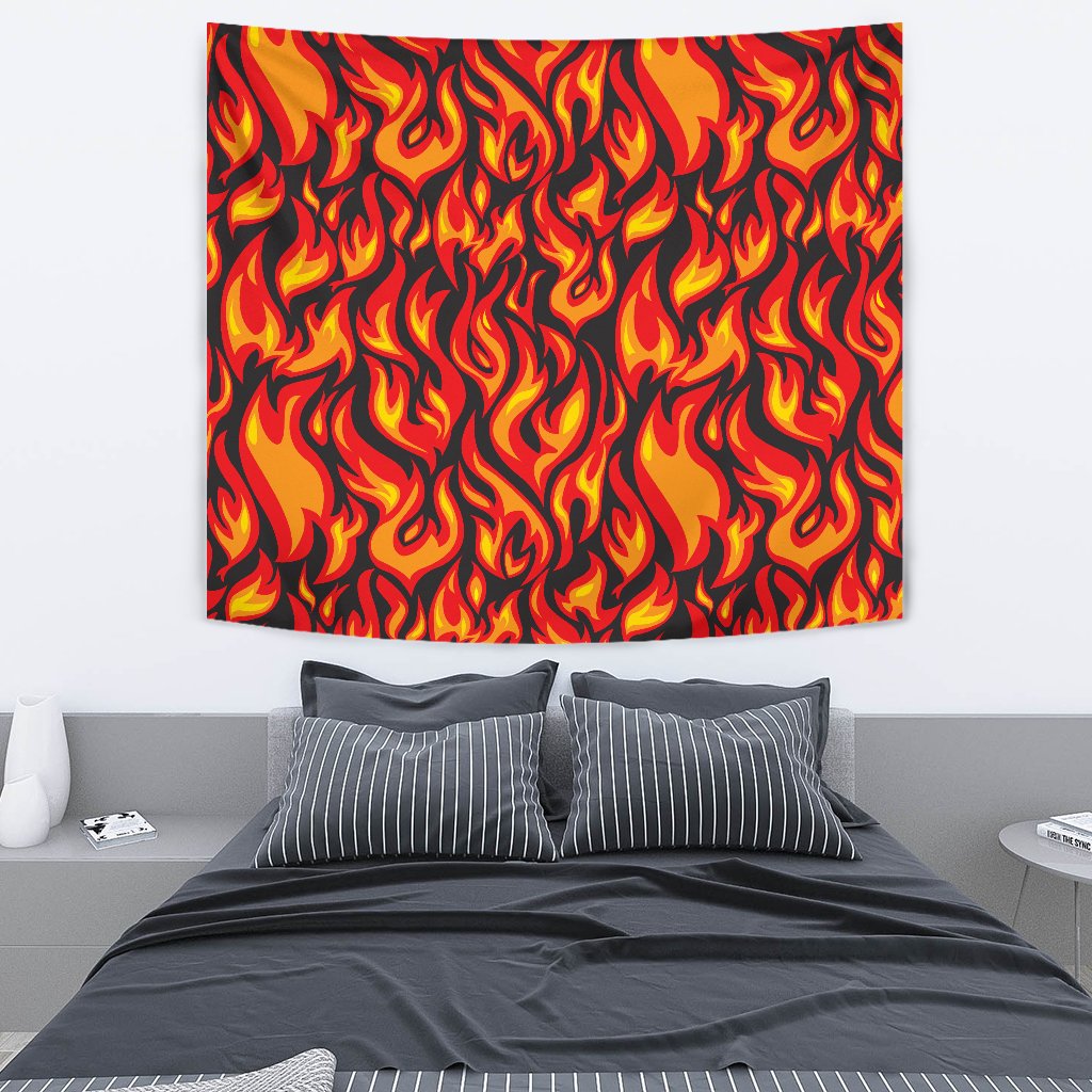 Flame Fire Print Pattern Tapestry