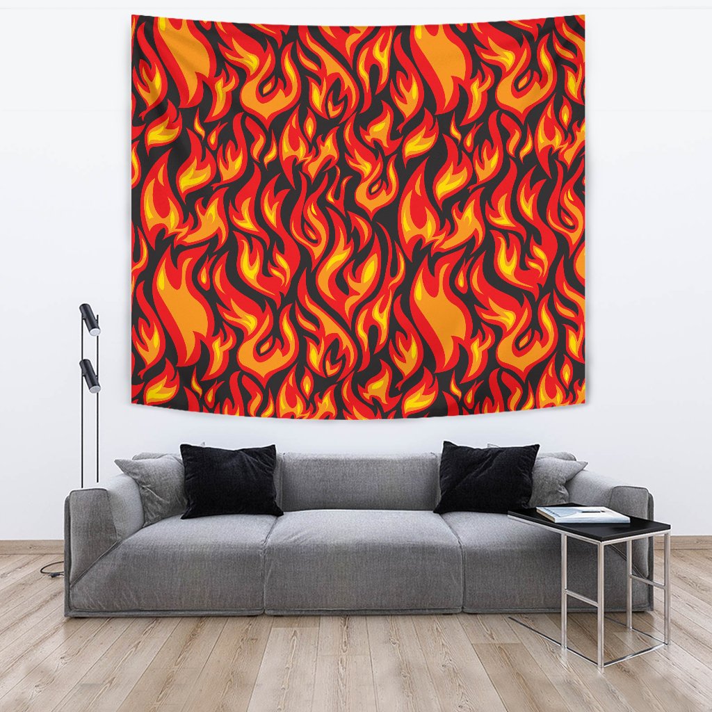 Flame Fire Print Pattern Tapestry