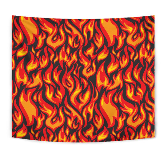 Flame Fire Print Pattern Tapestry