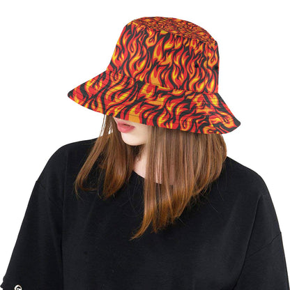 Flame Fire Print Pattern Unisex Bucket Hat