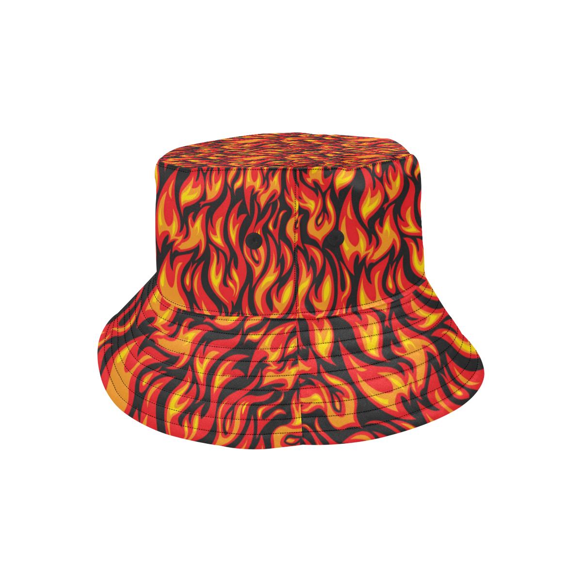 Flame Fire Print Pattern Unisex Bucket Hat