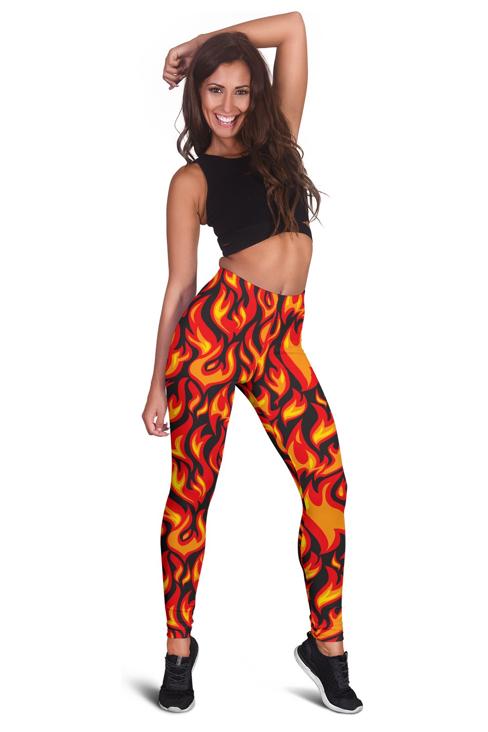 Flame Fire Print Pattern Women Leggings