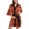 Flame Fire Print Pattern Women Short Kimono Robe