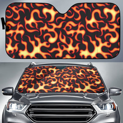 Flame Fire Themed Print Car Sun Shade For Windshield