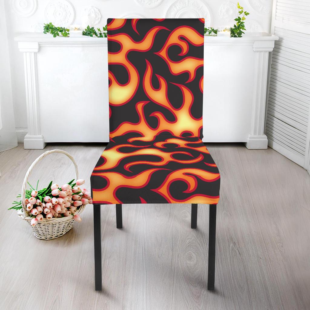 Flame Fire Themed Print Dinning Chair Slipper-JTAMIGO.COM