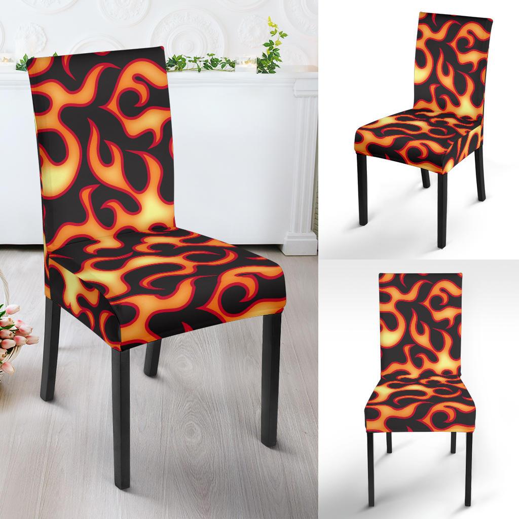 Flame Fire Themed Print Dinning Chair Slipper-JTAMIGO.COM