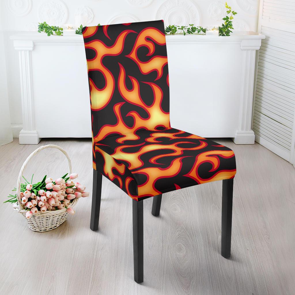 Flame Fire Themed Print Dinning Chair Slipper-JTAMIGO.COM