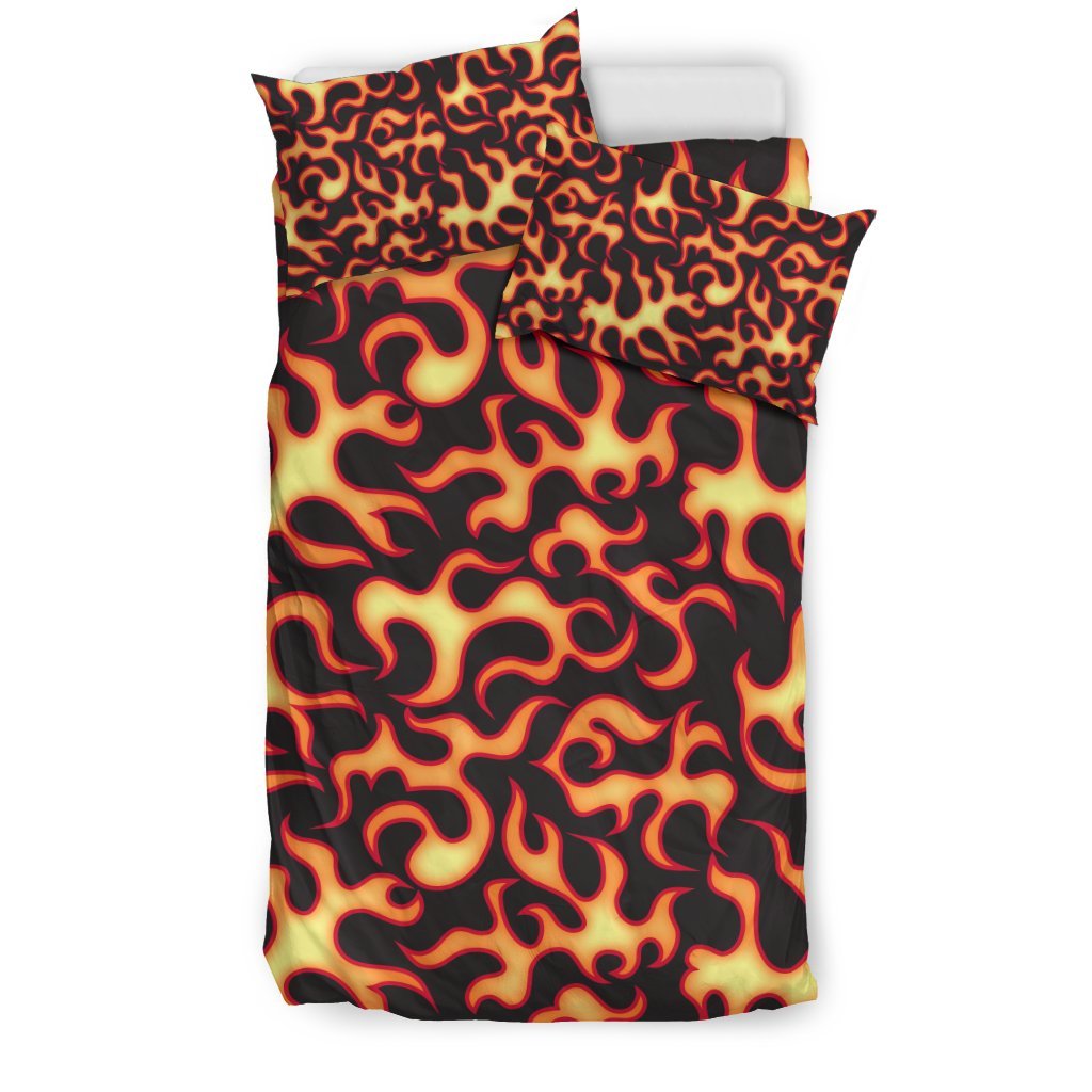 Flame Fire Themed Print Duvet Cover Bedding Set