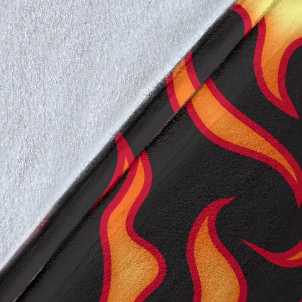 Flame Fire Themed Print Fleece Blanket