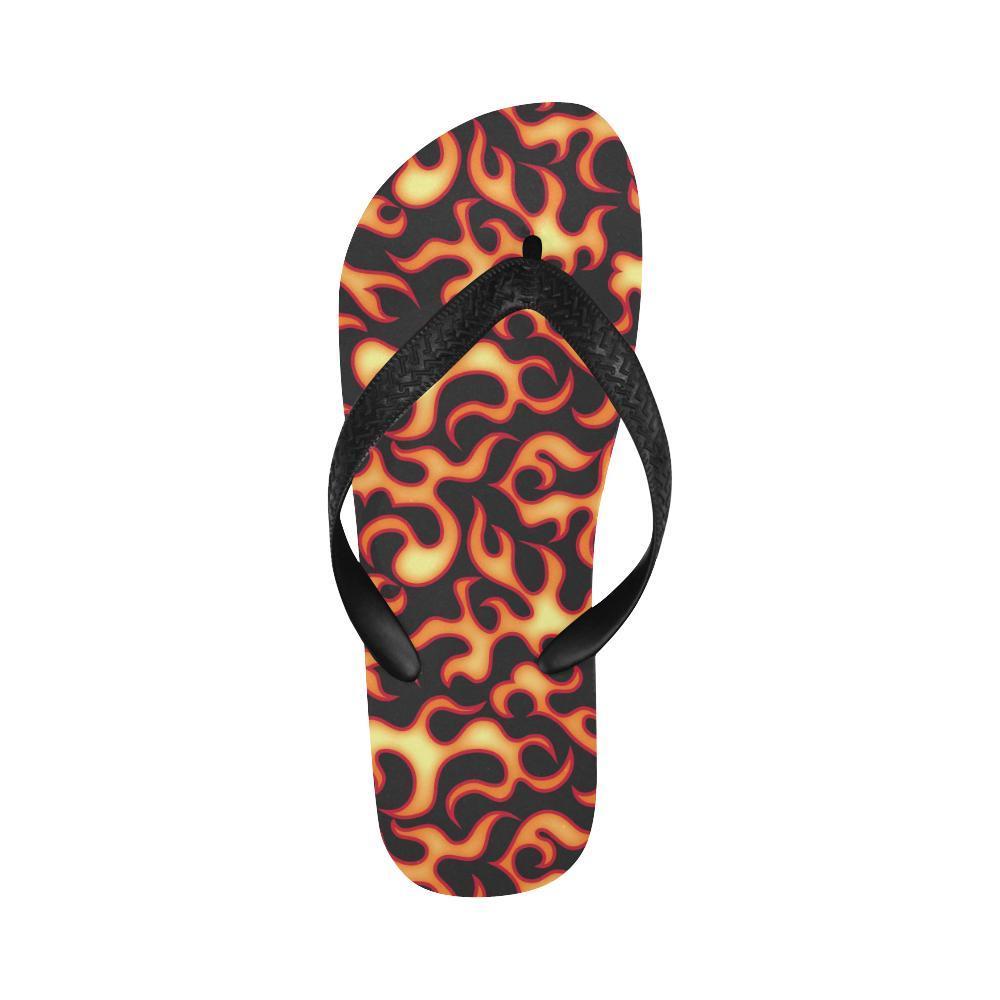 Flame Fire Themed Print Flip Flops-JTAMIGO.COM